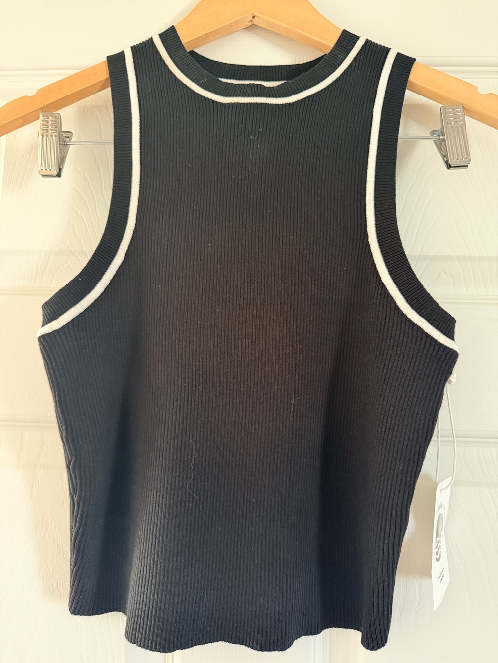Anthropologie Daily Practice Tank - black/white small